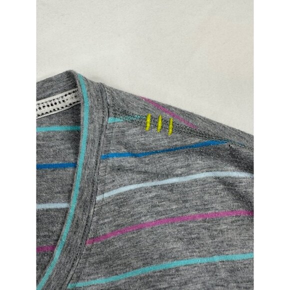 Lululemon Mens Short Sleeve Striped Vneck Shirt sz Sm See Description - Picture 2 of 6